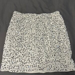 SHEIN Sparkling Silver Sequin Mini Skirt